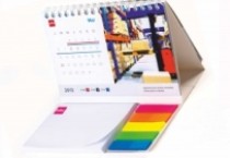Standing cardboard calendars with spiral and adhesive note pad Standing cardboard calendars with spiral and adhesive note pad