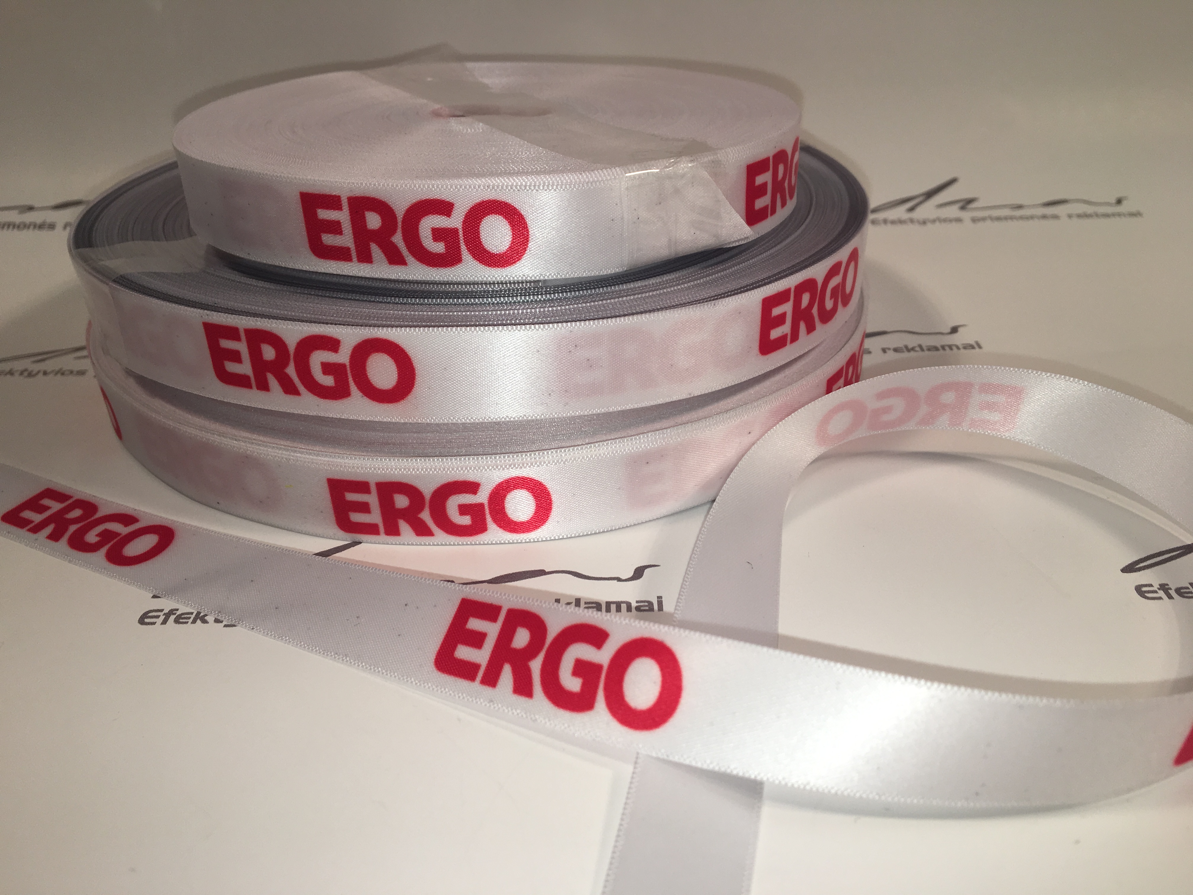 Decorating satin tape with print 10 mm