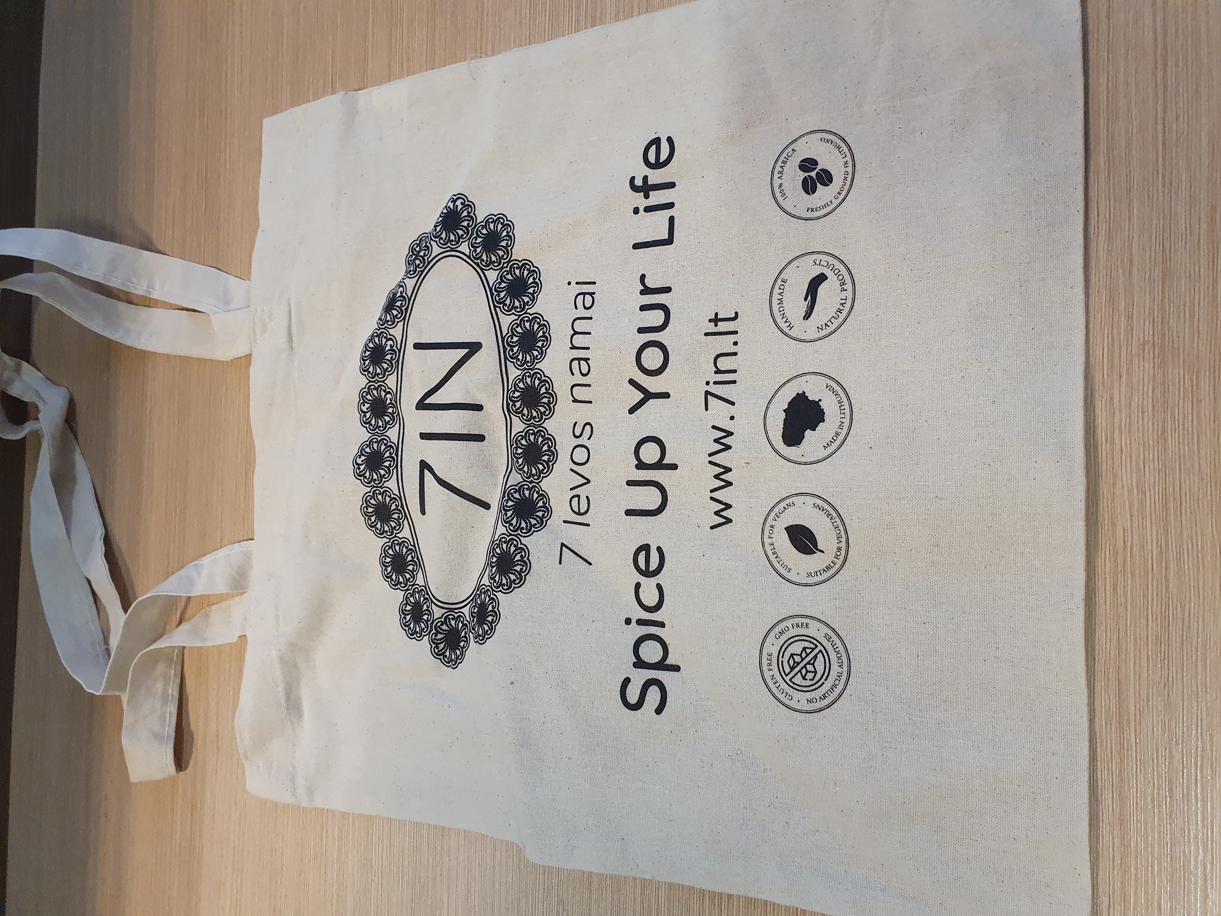 Cotton bag with long handles