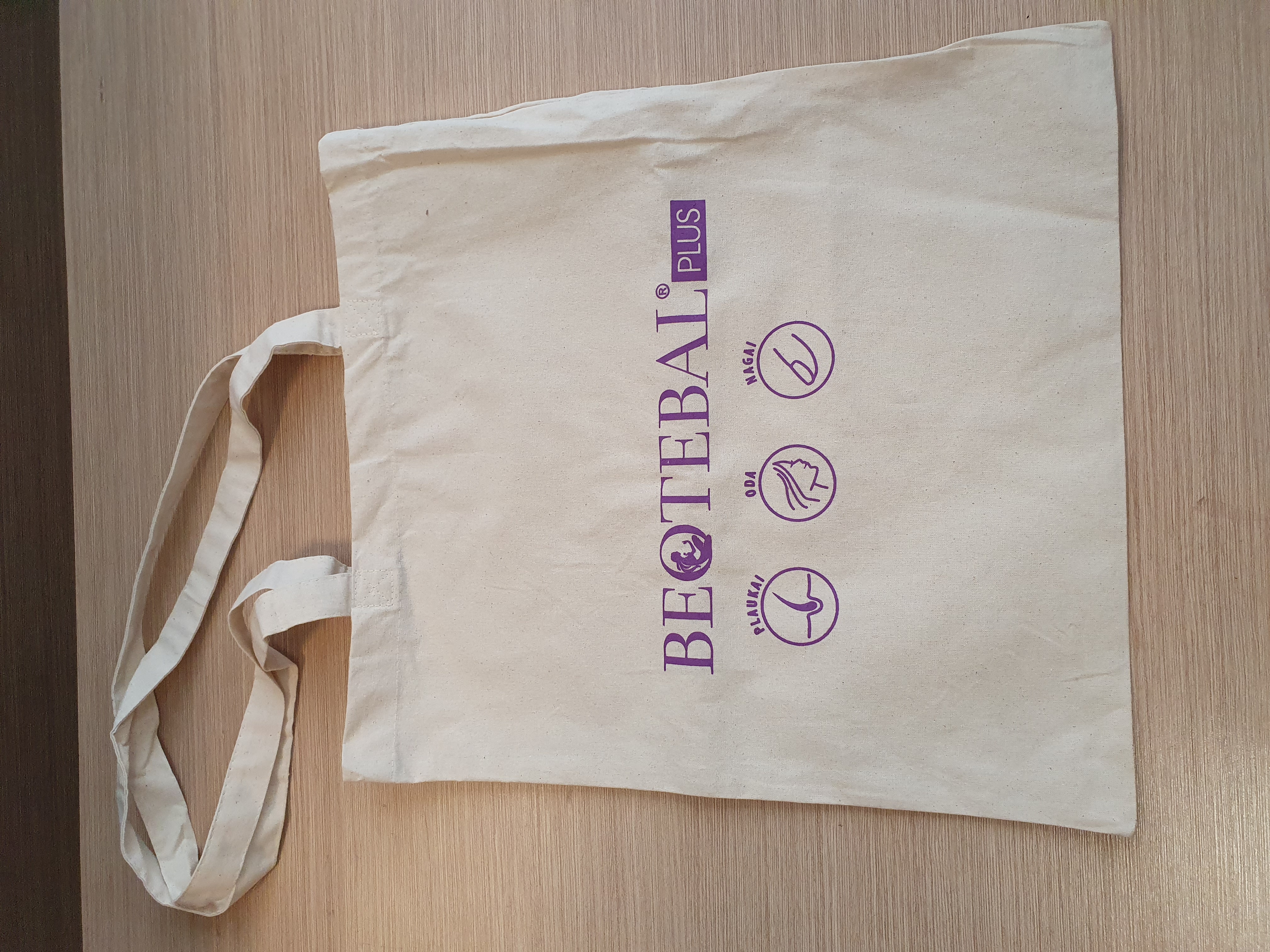 Cotton bag with long handles
