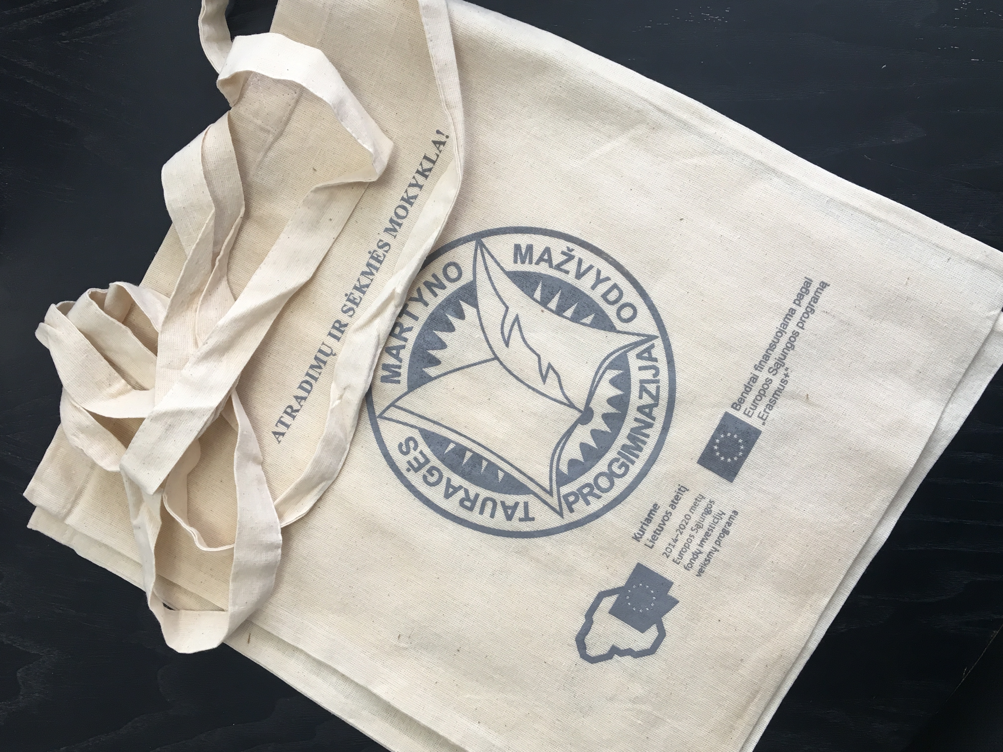 Cotton bag with long handles