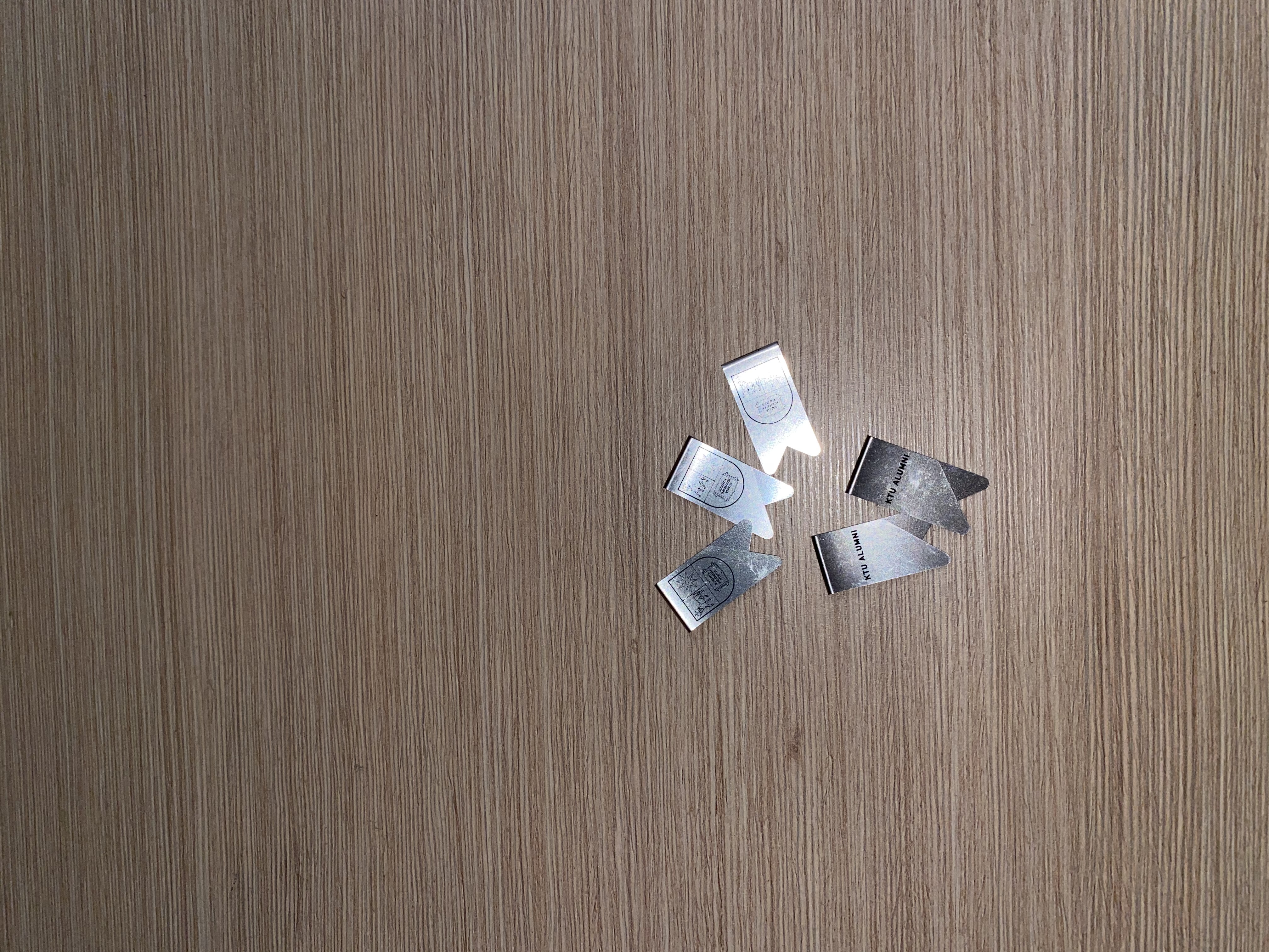 metal clips with logo