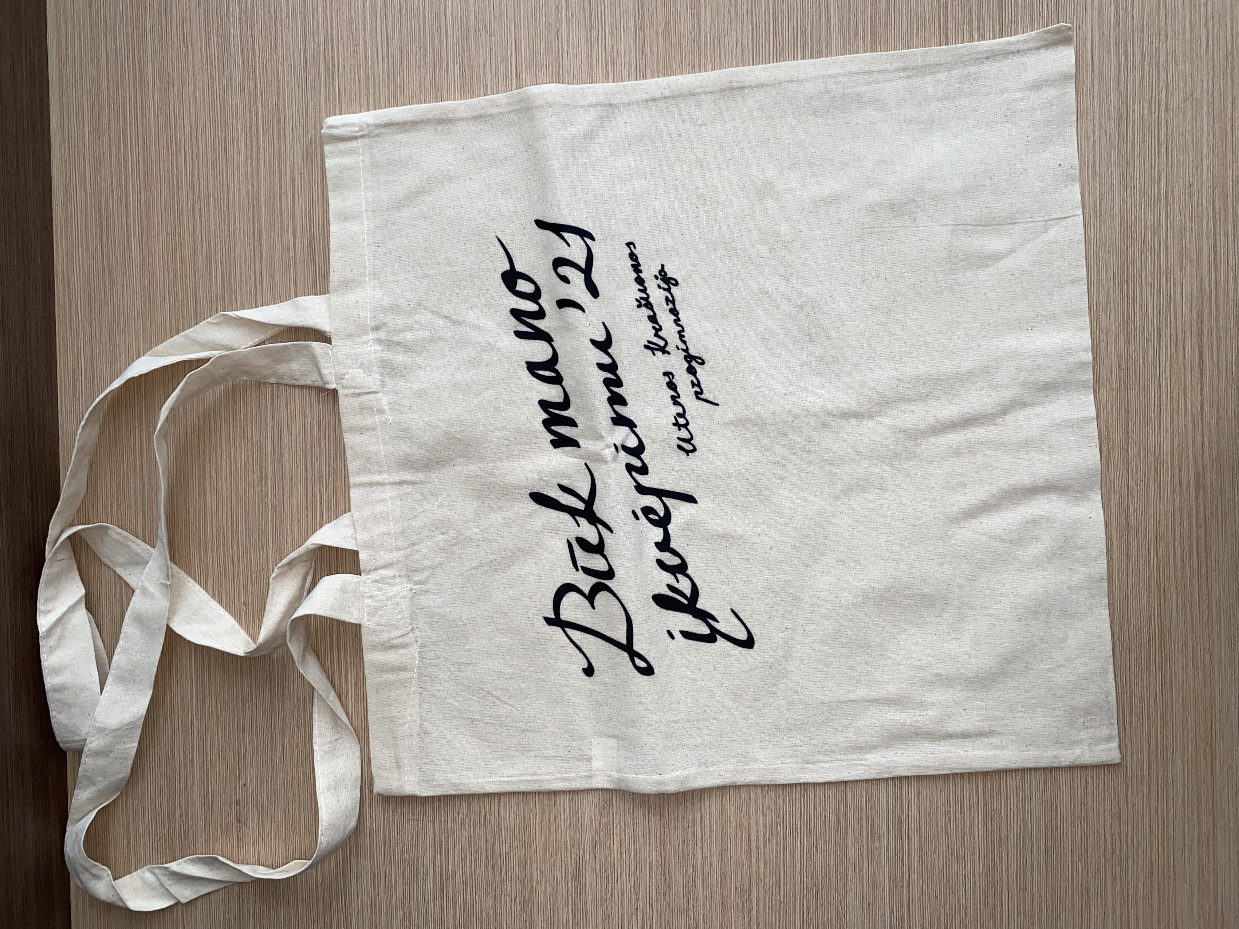 Cotton bag with long handles