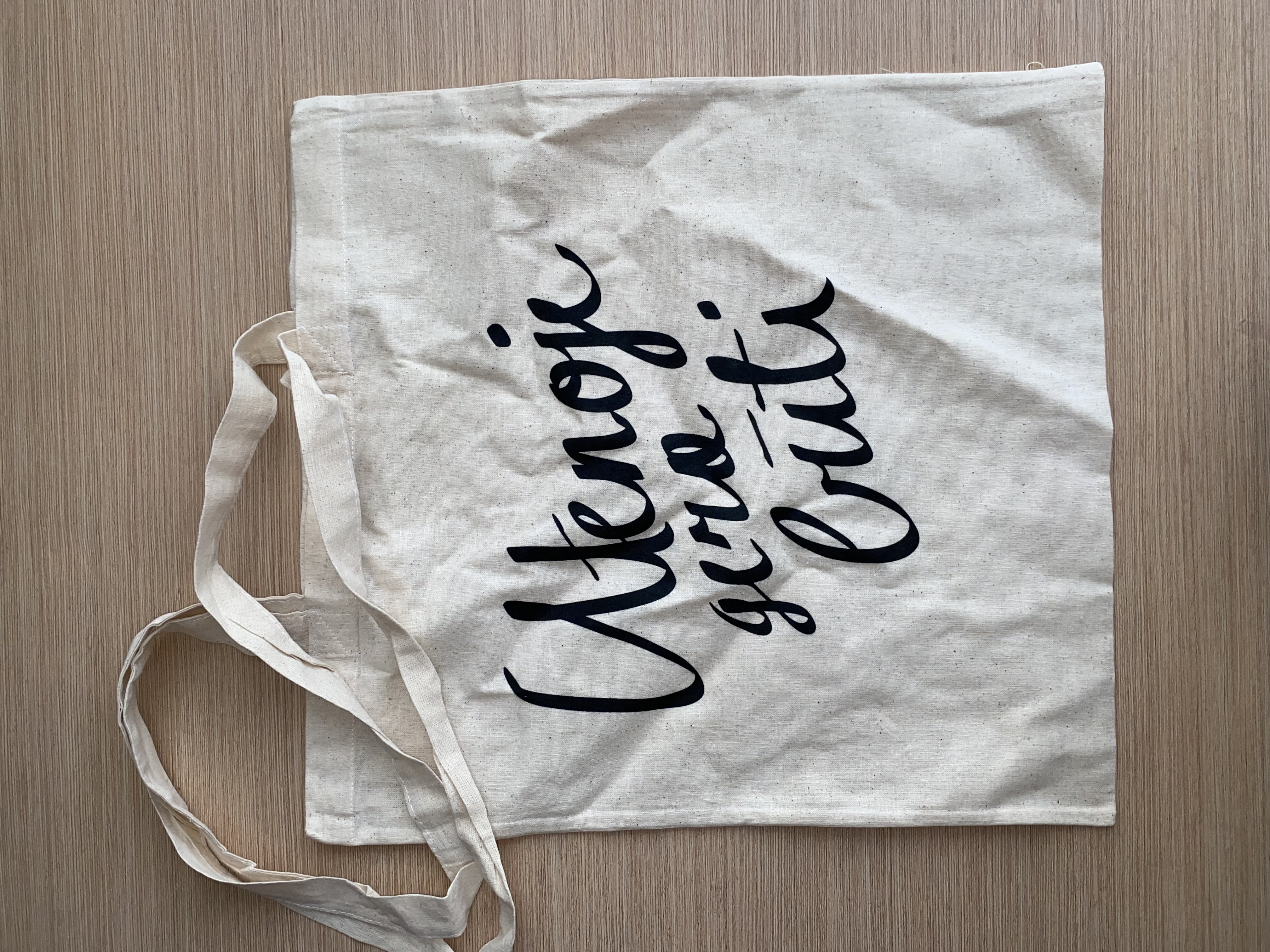 Cotton bag with long handles