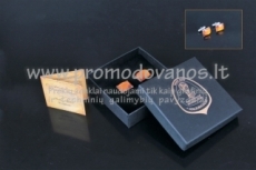 Silver cufflink with amber