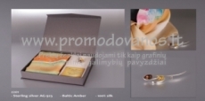 Ladies gift set - silver broche and 100% silk scarf