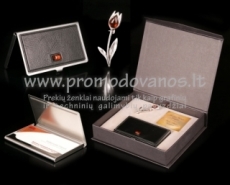 Gift set - business card holder and silver brooch