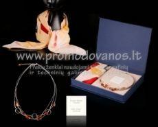 Lafies gift set - necklace and 100% silk scarf