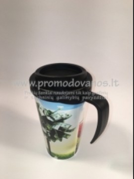 Termo puodelis su užsukamu dangteliu 350 ml, su rankenėle