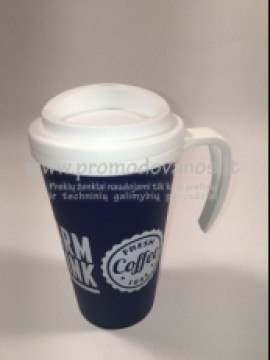 Termo puodelis su užsukamu dangteliu 350 ml, su rankenėle