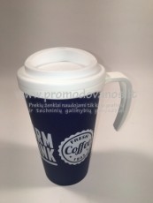 Termo puodelis su užsukamu dangteliu 350 ml, su rankenėle