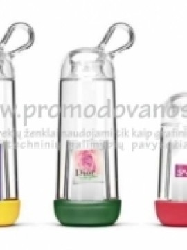 Plastikinės gertuvės su reklaminiu intarpu