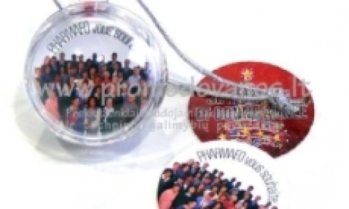 Kalėdiniai žaisliukai -burbulai su reklamine kortele-en