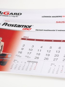Kilimėliai pelei su 12 lapų kalendoriumi