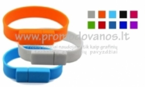 Silikoninės apyrankės su USB-en