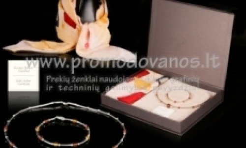 Ladies gift set - silver bracelet and necklace + 100 % silk scarf