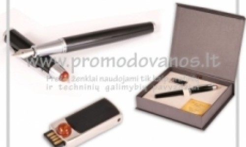 Rinkinys: USB atmintinė 16 GB ir plunksnakotis