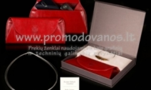 Ladies gift set - silver necklace and leather evening clutch