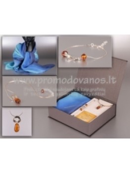 Gift set - silver bracelet, necklace and silk scarf