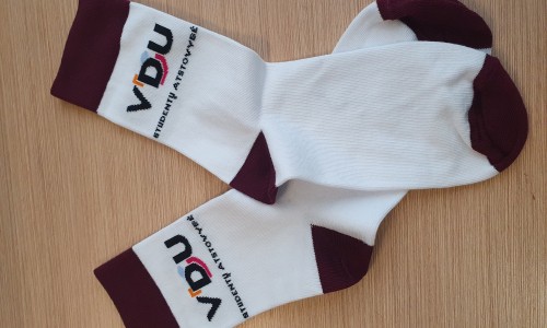 Knitted socks with logo